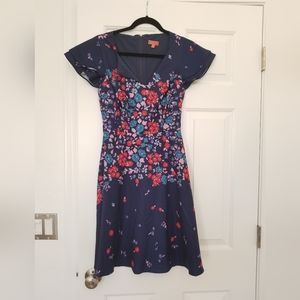 ModCloth Floral Dress Flutter Sleeves